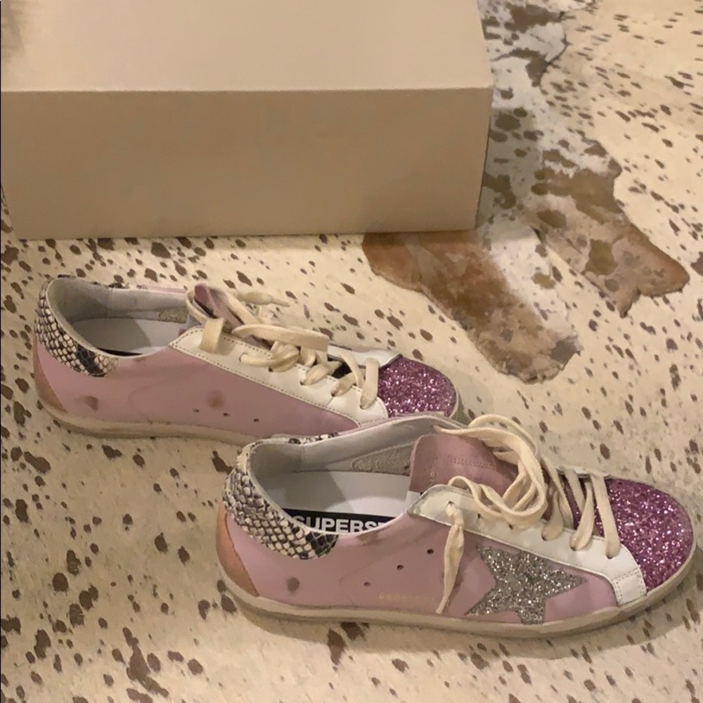 Golden Goose superstar - 37 Rosa/Snake/Glitter BN